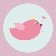 Cute valentines bird in vector