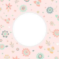 Vector floral frame in pastel color N4