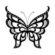 Ornamented abstract silhouette butterfly N4