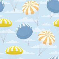 vector pattern with cute parachutes