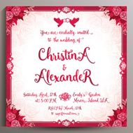 Vintage Wedding Invitation Floral square card 14 5 cm N7
