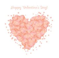 vector heart made of roses for valentine&#039;s day