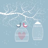 Wedding card with birds N3