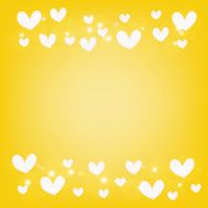 abstract white heart on yellow background N2
