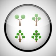 Tree in circle frame Icon concept N9