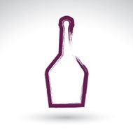 Hand drawn empty bottle of rum brush drawing icon