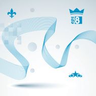 Dimensional motif elegant flowing curves light background N2