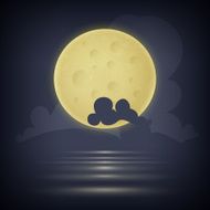 Yellow moon Vector illustration