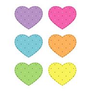 Colorful hearts on a white background