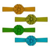 Set of elegant silk colored bows N4