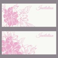 Elegant wedding invitation card templates with rose flowers