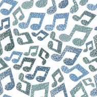 Music theme seamless pattern with notes repeating vector