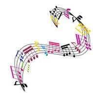 Music notes background stylish musical theme composition