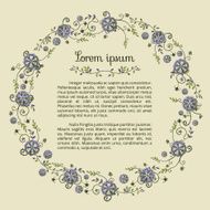 Template for textblock with floral round frame