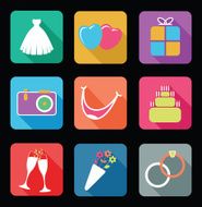 wedding flat icons