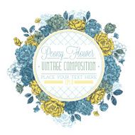 Peony Flower Vintage Composition N5
