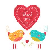 Thank you card with birds N6