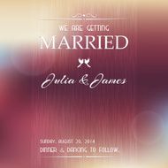 Wedding invitation card on color background N2