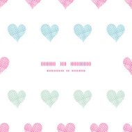 Colorful polka dot textile hearts center frame seamless pattern background N2