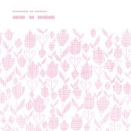 Pink textile tulips texture horizontal frame seamless pattern background