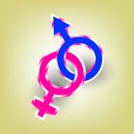 Abstract vector background with male female symbol