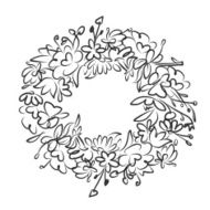 Floral wreath sketch for your design N7