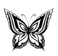 Ornamented abstract silhouette butterfly N7