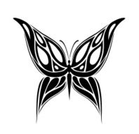 Ornamented abstract silhouette butterfly N9