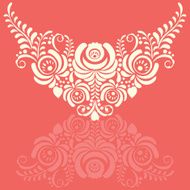 Ornate elegant vector floral frame in Gzhel style
