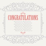 Vector vintage Congratulations card N11