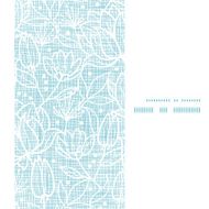 Blue lace flowers textile vertical frame seamless pattern background