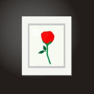 Rose Picture on a White Frame