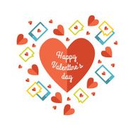 Valentine&#039;s greeting card with love SMS messages
