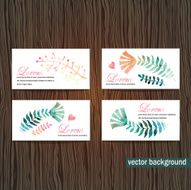 Cards with watercolor floral motifs