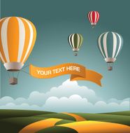 hot air balloons with copy space