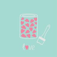 Love paint with hearts inside Card Pink and blue