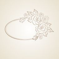 Vintage oval frame with roses