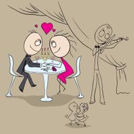 Romantic dinner at the restaurant Couple in love
