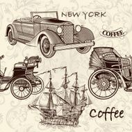Seamless wallpaper pattern with vintage transport