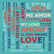 Heart of the words in background text