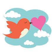Bird with love heart
