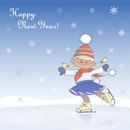 Ð¡artoon girl skating N2