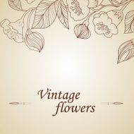 Abstract background with flowers in vintage style N37