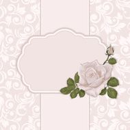 Rose Summer flowers invitation template card - Illustration