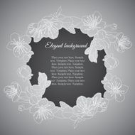 Elegant frame with branch of apricot flowers