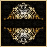 Abstract background lacy frame border pattern invitation card design