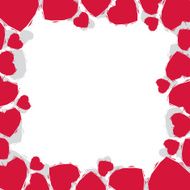 Hearts border made in contemporary geometric style vector N2