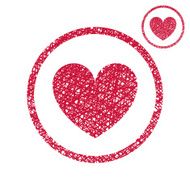 Heart vector simple single color icon isolated on white backdrop