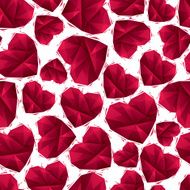 Red hearts seamless pattern geometric contemporary style N2