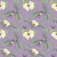 vector seamless pattern with brier